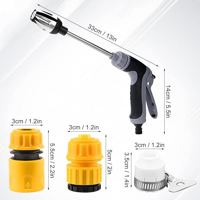 WaterBlitz Pressure Washer, WaterBlitz High Pressure Water Gun, High and Portable Pressure Washer, With 360° Rotating for Three Spray Modes (Water Gun + Connector)