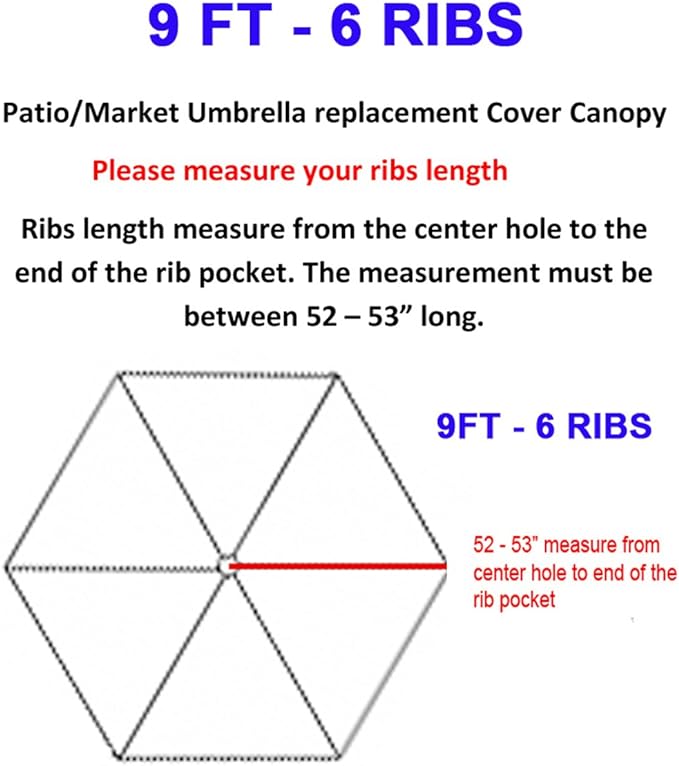 BELLRINO DECOR Replacement Orange STRONG & THICK Umbrella Canopy for 9ft 6 Ribs TERRA COTTA/BURNT ORANGE (Canopy Only)