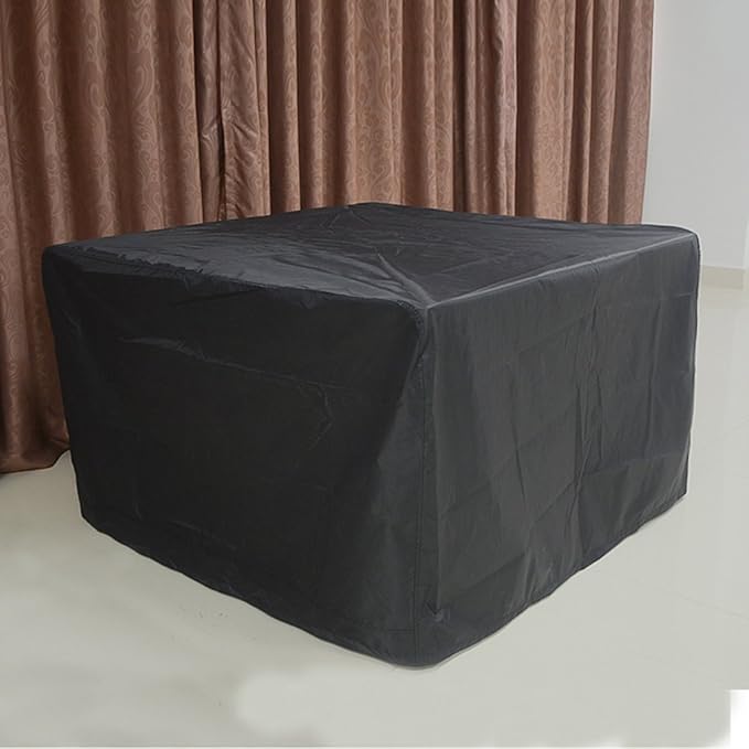FLR 97in Patio Table Cover Square Black Waterproof Outdoor Dinner Protector Dust-Proof Table Desk Cover Furniture Covers with Storage Bags for Garden Outdoor Indoor Furniture