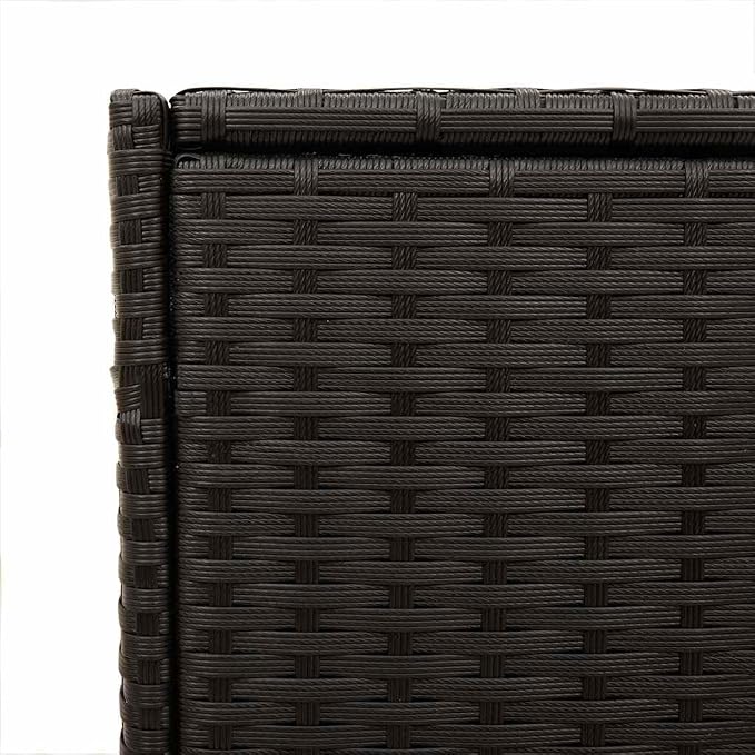 Garden Storage Box 75 Gallon Large Outdoor Deck Box Black PE Rattan Container with Gas Spring Lid and Inner Bag for Patio Cushions Garden Tools Pool Supplies 47.2 Inch