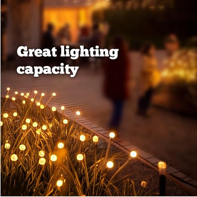 Solar LED Garden Lights - Waterproof Outdoor Decoration with Swaying Motion (8, Warm Light)