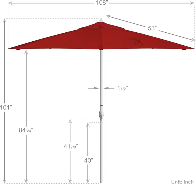 California Umbrella 9' Rd Aluminum Patio Umbrella