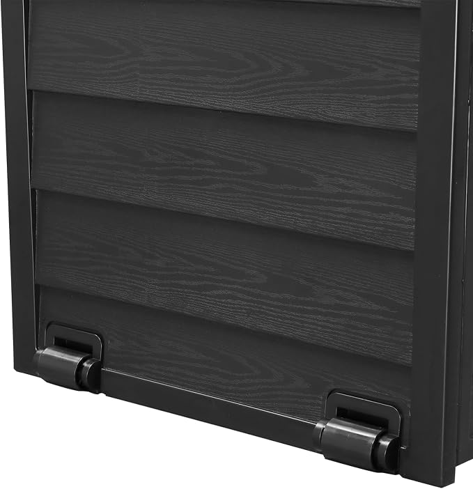 FOXHOLE 75 Gal Outdoor Plastic Deck Storage Box with Lockable Lid Wheels and Handles for Garden Tools and Toys (Black)