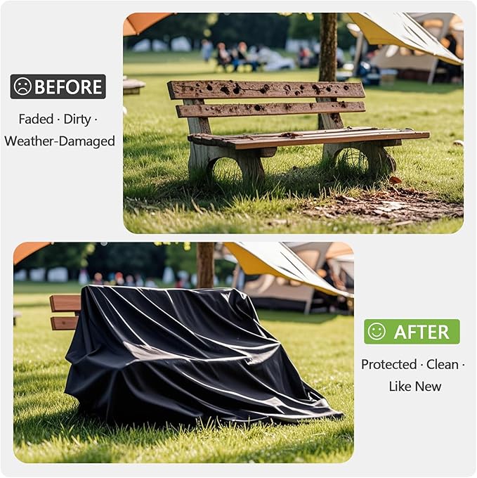 RICHIE Patio Loveseat Cover - Waterproof Outdoor 3-Seater Sofa Cover with Air Vent, UV Resistant Patio Furniture Covers for 78"W*42"D*31"H Loveseats (Black)