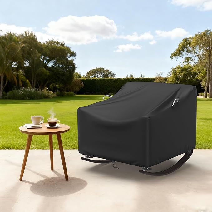 COSHNIBI Outdoor Papasan Rocking Chair Cover,Heavy Duty Waterproof Rocker Cover ,Fits for Rocking Chairs & Rattan Wicker Chairs-39"W x 45"D x 36"H