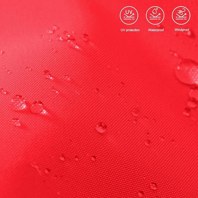 MASTERCANOPY 10FT Patio Umbrella with Push Button Tilt and Crank, Outdoor Market Umbrella with 8 Sturdy Ribs, UV Protection & Waterproof for Garden, Deck, Backyard, Pool (Red)
