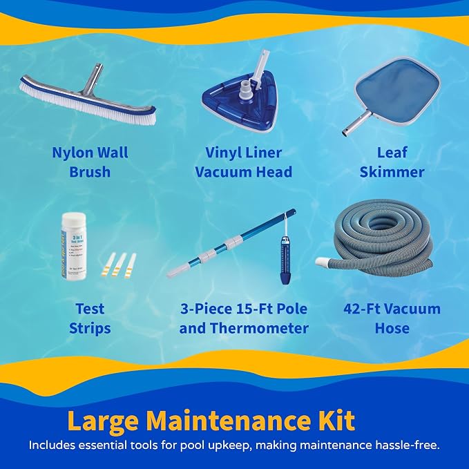 Blue Wave San Pedro 15x30-ft Oval 52-in Deep 6-in Top Rail Above Ground Steel Wall Swimming Pool Package