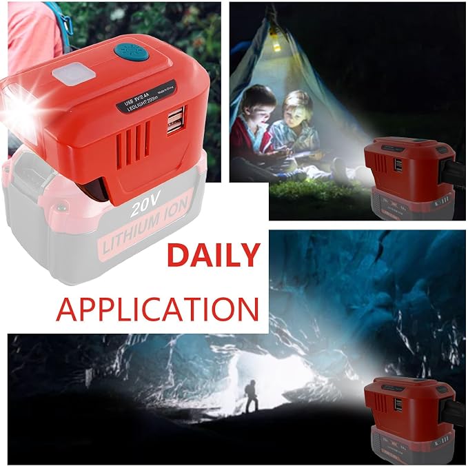 Power Inverter for Craftsman 20V Battery,for Craftsman 150W Portable Power Supply Inverter,DC 20V to AC 120V Power Inverter for Craftsman w/AC Outlet & LED Light (No Battery)