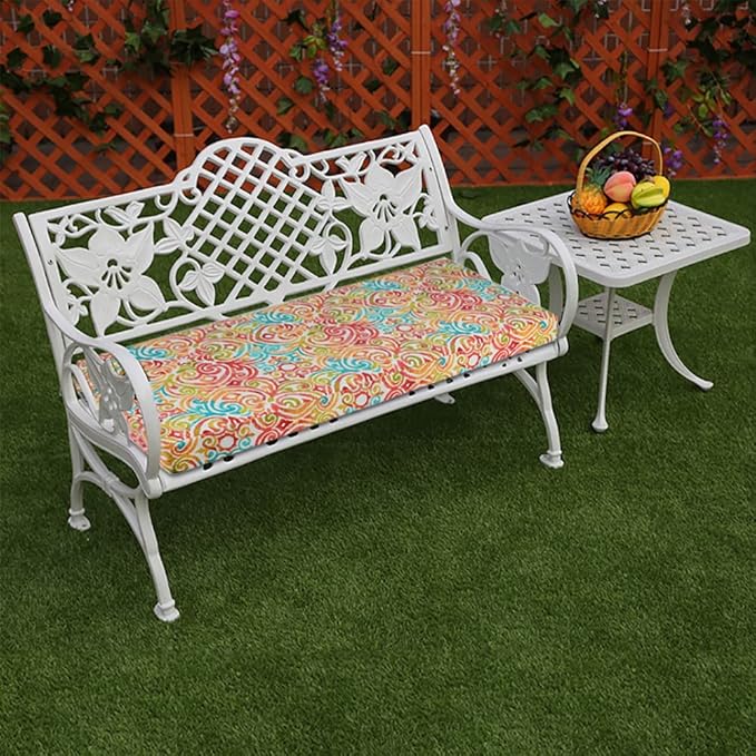FUNHOME Outdoor Cushion Covers, 45" x 18" x 3", Water Resistant Patio Bench Loveseat Cushion Covers 1 Pack, Corinthian Dapple