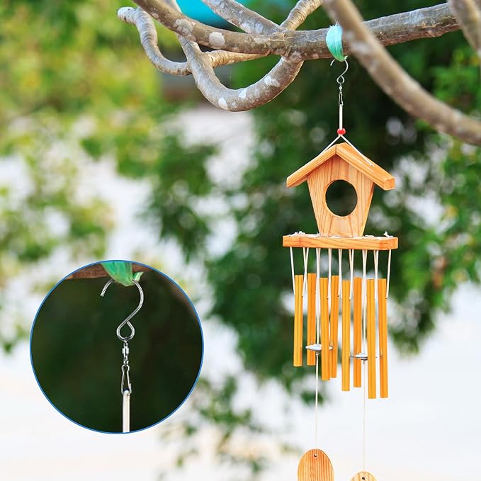 Jetec 20 Pieces Wind Spinner Swivel Hooks 360 Degree Dual Spinning Windsock Chime Supplies Hanger Swivels Clip Hanging Hooks with Storage Box for Wind Spinners Supply, 2 Styles (Metal Color)