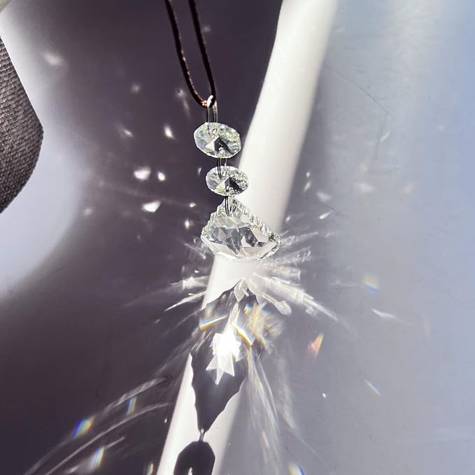 20pcs Crystal Chandelier Prism Pendant, 50mm Suncatchers Hanging Crystals | Clear Maple Leaf Crystal Sun Catcher Beads for Chandelier Christmas Tree Decoration