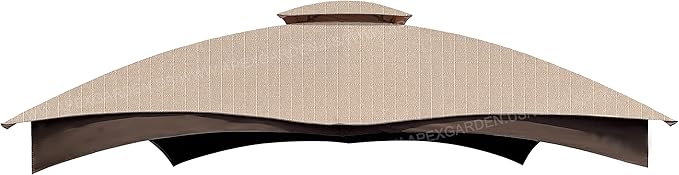 APEX GARDEN Replacement Canopy Top for the Lowe's Gazebo Model #GF-12S004B-1 / GF-12S004BTO (Beige Ripstop Fabric)