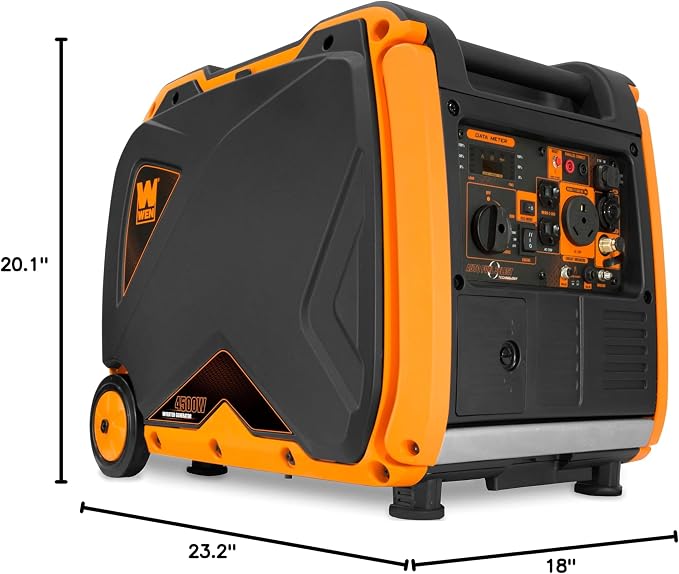 WEN DF451i Super Quiet 4500-Watt Electric Start Dual Fuel RV-Ready Portable Inverter Generator with Fuel Shut-Off