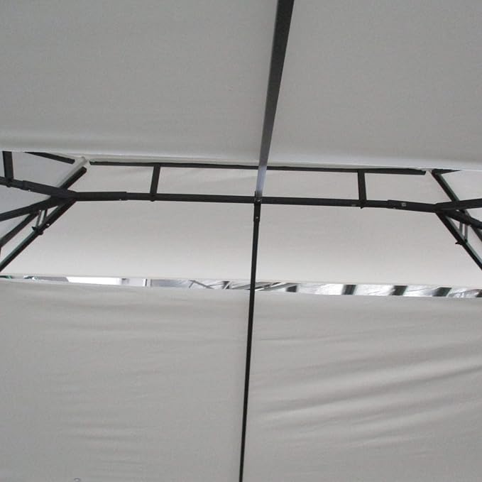 Outsunny 10' x 13' Patio Gazebo, Double Roof Outdoor Gazebo Canopy Shelter with Screen Decorate Corner Frame, for Garden, Lawn, Backyard and Deck, Cream White
