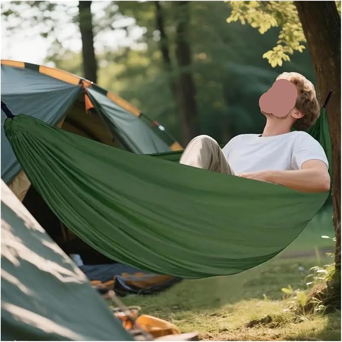 Hammocks, Beach Hammock Travel for Camp Double Single Person Hangable On Trees Bed,for Outside(Army Green)