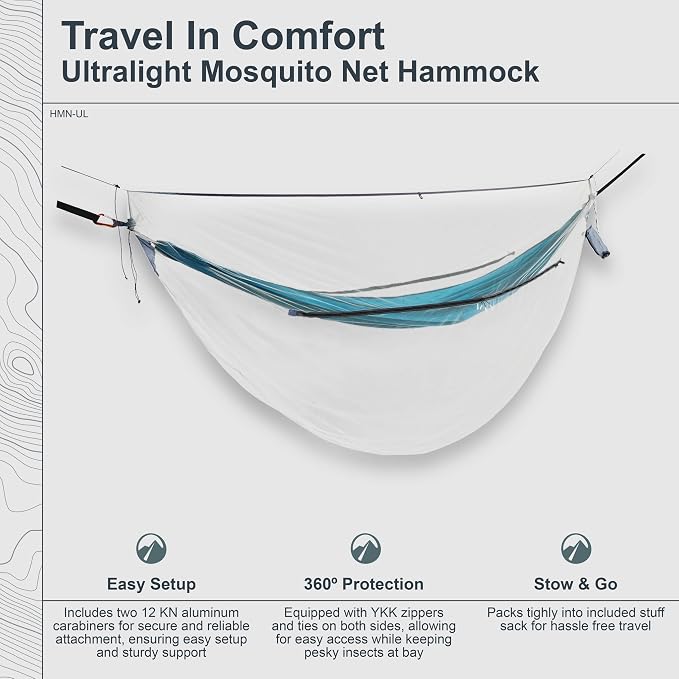 COCOON - Premium - Ultralight Mosquito Net for Hammock - Single