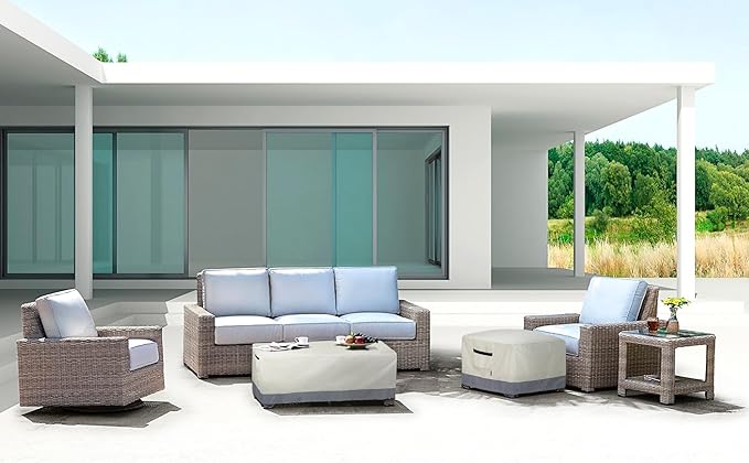 Patio Coffee Table Cover, Waterproof Rectangular Small Side Table Cover for Outdoor Furniture 36L x 22W x 18H inch