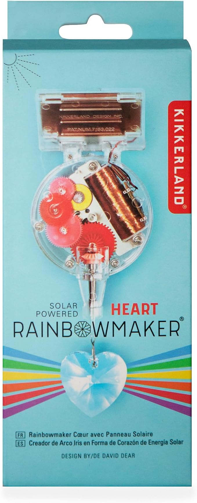 Kikkerland Solar Powered Rainbow Maker – Prism Suncatcher, Fun Home Window Decor – Unique Gift for Christmas & Birthdays – Heart Shaped