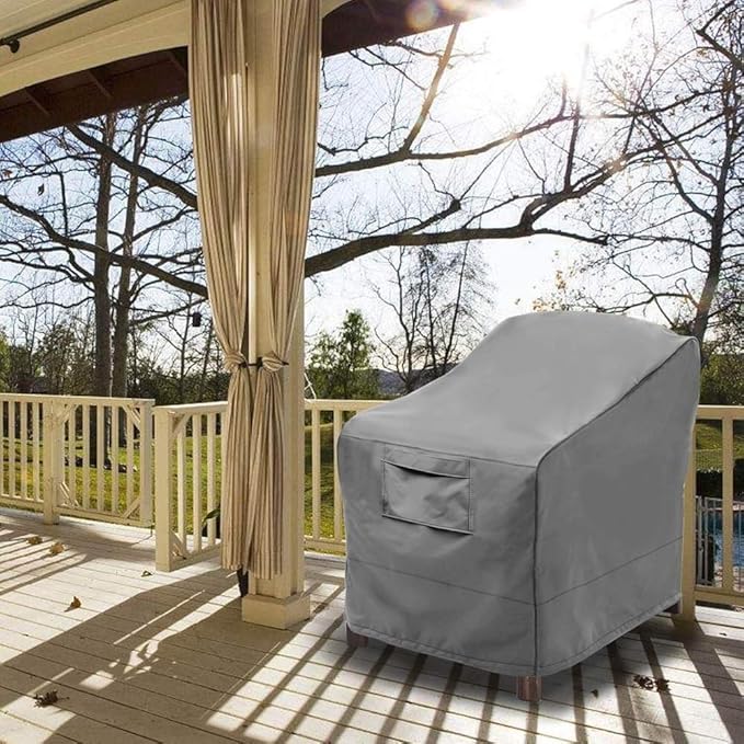 Vailge Patio Chair Covers, Lounge Deep Seat Cover, Heavy Duty and Waterproof Outdoor Lawn Patio Furniture Covers (2 Pack - Small, Grey)