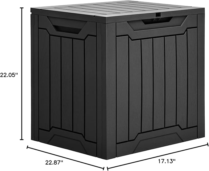YITAHOME 31 Gallon Outdoor Storage Box, Resin Deck Box and Waterproof Package Delivery Box for Gardening Tools, Pool Supplies, Patio Furniture, Lockable, Black