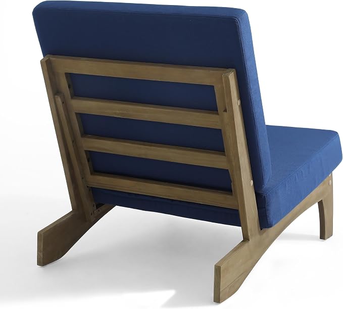 Pia Ricoo 3 Piece Patio Bistro Set with Patio Chairs and Table, Heavy Duty Wood Patio Furniture Set, All-Weather Outdoor Chairs for Balcony, Deck, Poolside, Porch - Navy