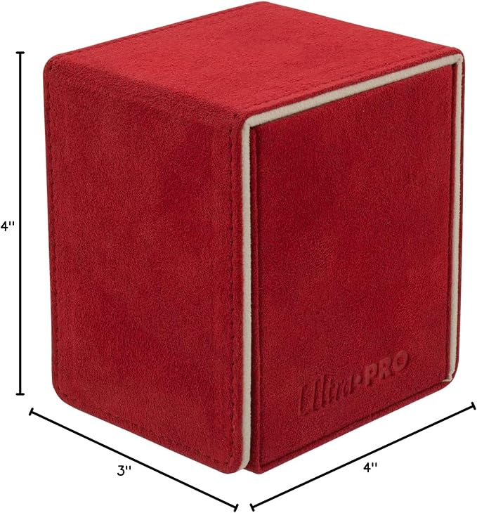 Ultra Pro - Vivid Alcove Flip Deck Box (Red) - Protect and Store up to 100 Double Sleeves Standard Size Cards, Perfect for Sports Cards, Gaming Cards & Collectible Trading Cards