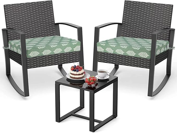 FUNHOME Outdoor Chair Cushion Covers 2 Pack, No Insert! Patio Cushion Covers Replacement 20" x 18" x 4", Water Resistant Chair Cushion Slipcovers, Fair Green (Covers ONLY)