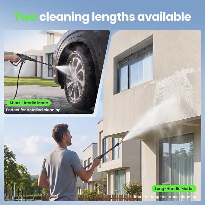 Pressure Washers, Power Washers with 4 Wheels, High Pressure Cleaning Machine for Cars/Fences/Driveways/Patios/Farms/Home Cleaning