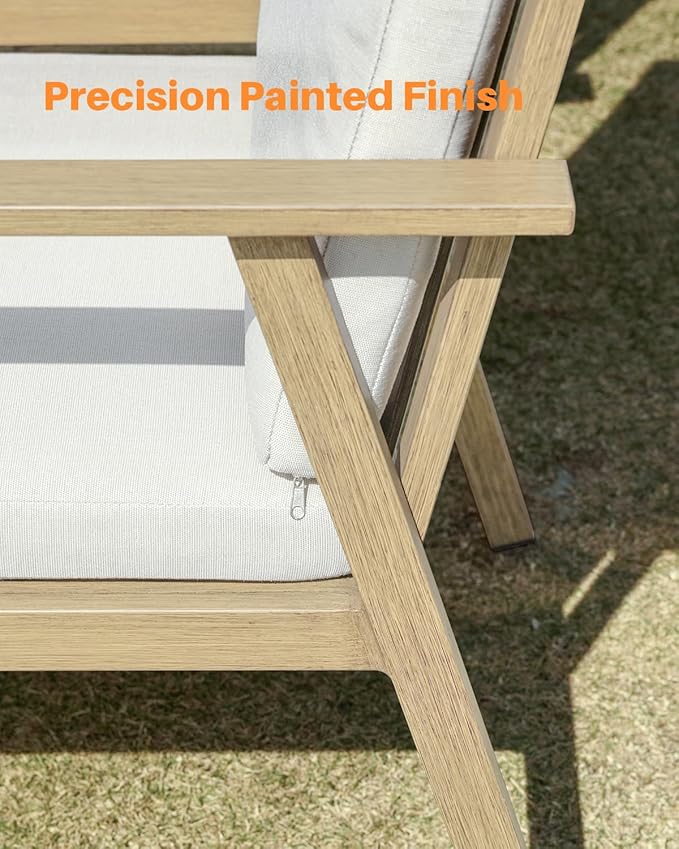 9 Pieces Outdoor Dining Set for 8, Never-Rust Aluminum Patio Dining Set with 2.2" Umbrella Hole, Outdoor Patio Furniture Set with 2 Swivel Chairs for Decks, Garden, Backyard, Maple Wood