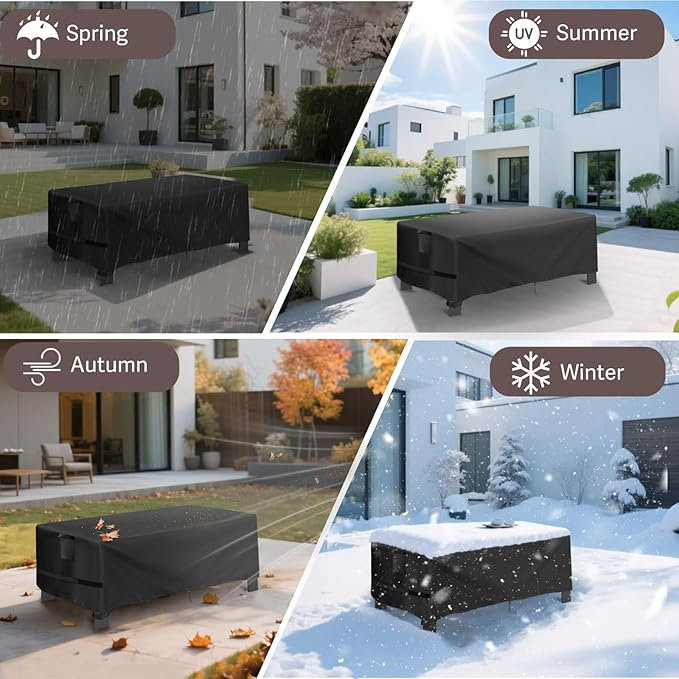 Outdoor Coffee Table Cover Rectangle, 40 Inch Waterproof Patio Rectangular Coffee Table Cover, Outdoor Small Furniture Covers for Winter, Rainproof Fade Resistant - 40 x 24 x 16 Inch