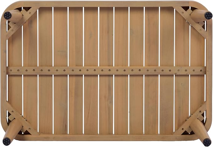 Christopher Knight Home Blanca 2 Pieces Conversation Set, Boho Patio Loveseat Sofa and Coffee Table, Acacia Wood Outdoor Loveseat and Table Set, Rope Woven Curved Loveseat with Cushions, Teak+Beige