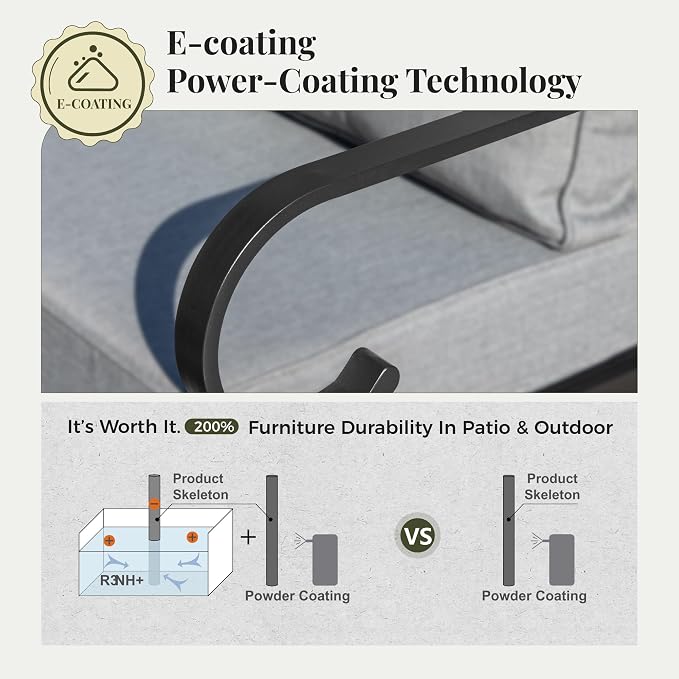MIXPATIO Patio Furniture Set with Coffee Table, Outdoor Conversation Set with 2 x Rocking Chair, 1 x 2-Seat Sofa for Lawn Garden Backyard, Grey