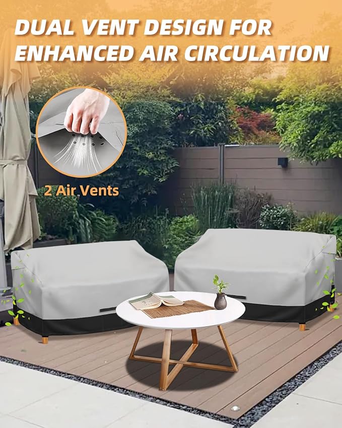 Shield Your Set With 600D Garden Furniture Covers, Keep Seating Fresh With Patio Furniture Covers Waterproof, Protect In Style Using Durable outdoor sofa cover, Size 79"Wx38"Dx35"H