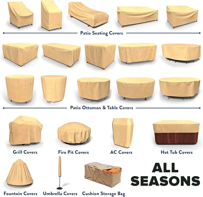 Budge All-Seasons Extra Large Outdoor Chair Cover P1W04SF1, Tan (39 H x 37 W x 41 D)