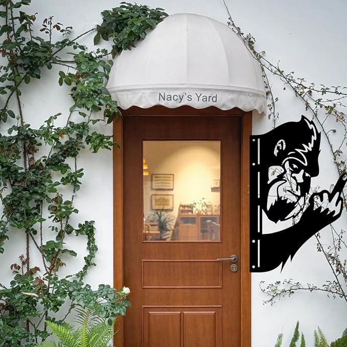 15 Inch Bigfoot Yard Decor, Funny Metal Sasquatch Sign for Fence | Funny Bigfoot metal sign for fences, trees, posts, porches, cabins, garages, yards and man caves
