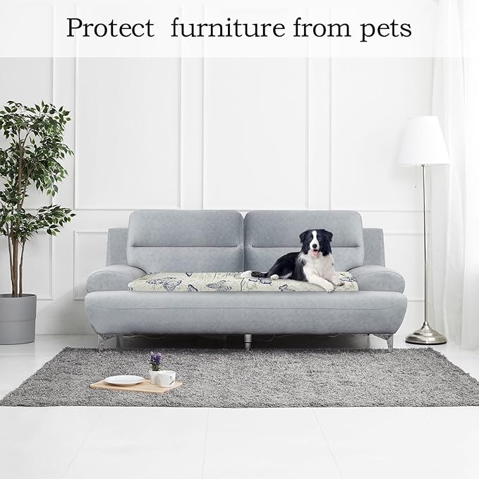 CALBODE 14pcs Outdoor Printed Sofa Seat Cushion Covers Strechable, Waterproof Elastic Half-Covered Sofa Covers Washable Reusable Patio Furniture Protector(Butterlfy, Cover Only)