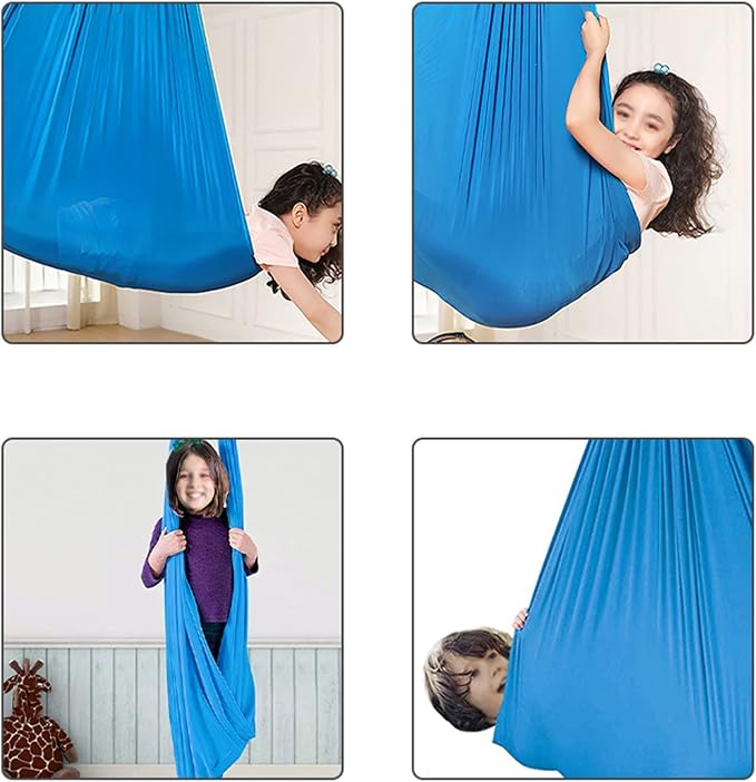 360° Rotating Elastic Aerial Yoga Hammock Outdoor Indoor Swings Aerial Yoga Sensory Therapy Cuddle Swing Soft Elastic Parcel Steady Seat Swing (Color : Grass Green, Size : 150x280cm)