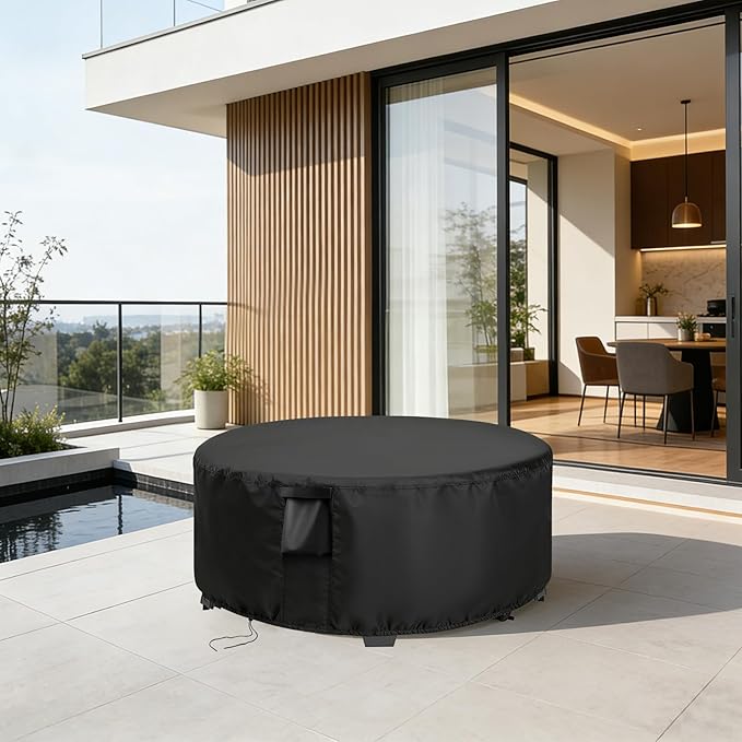 Outdoor Round Table Cover 36 Inch, Waterproof Patio Coffee Table Covers, Patio Small Round Furniture Cover - 36 x 18 Inch