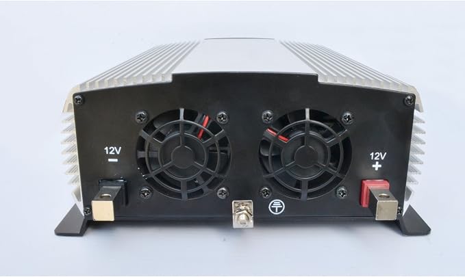 PowerMax 2000 Watt Pure Sine Wave 12Vdc to 120Vac Inverter- AC Output Short Circuit and Temperature Protection That Auto-Reset After Shut-Down.
