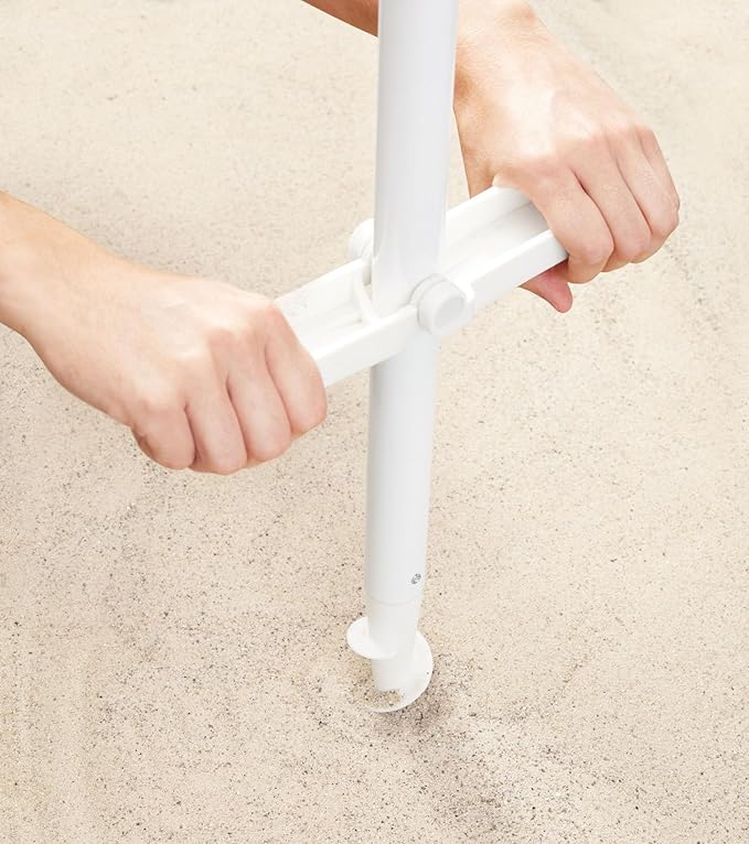 6.5ft Outdoor Beach Umbrella with Sand Anchor, Tilt and UV50+ Sun Protection, Lightweight & Portable, Perfect for Beach, Camping, Sports, Pool,Gardens and Balcony (6.5ft, Watermelon)