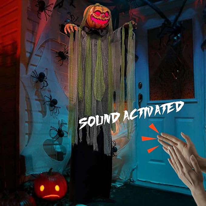6 Ft Animated Halloween Root of Evil Prop, Halloween Decorations Outdoor | Spooky Sound & Touch Activated Motion Sensor Realistic Sound Effects Haunted House Halloween Party Decor