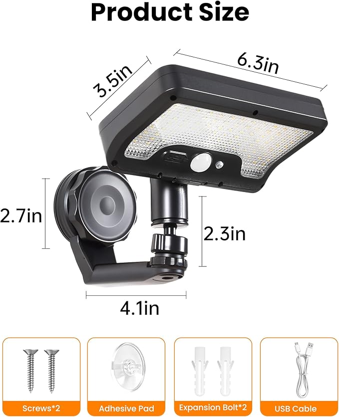 Magnetic Solar Lights Outdoor with Motion Sensor, 92LEDs 600 LM Bright Solar Fence Lights, IP65 Waterproof Security Lights with Strong Magnets for Deck, Patio, RV, Camper (2Pack)