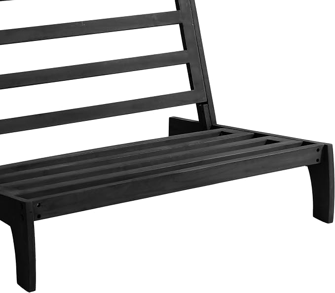 Outdoor Furniture Patio Couch, Weather Resistant Patio Loveseat Sofa Couch with Removable Cushion, Black Wood Frame for Porch & Backyard Seating - Beige