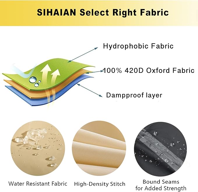 SIHAIAN Patio Lounge Chair Cover Waterproof Outdoor Chaise Lounge Covers UV Resistant Special Fixed Design 78Lx32Wx35H Beige 2Pack Patio Furniture Covers
