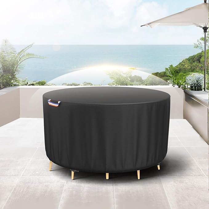 STARTWO Round Patio Furniture Covers ,Outdoor Furniture Table Covers Waterproof ,UV Resistant (72" Dia x 28" H)