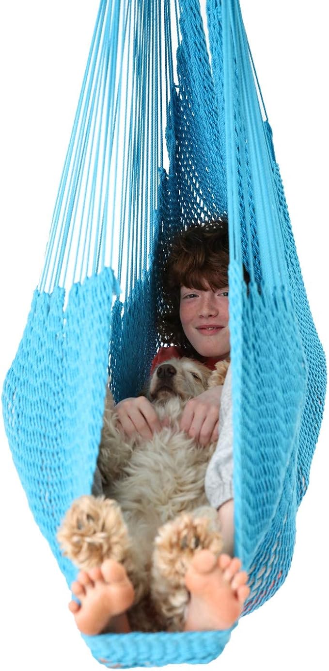 DreamGYM Hammock Swing Chair - Therapy Swing - Sensory Swing for Adults and Children - Sky Blue
