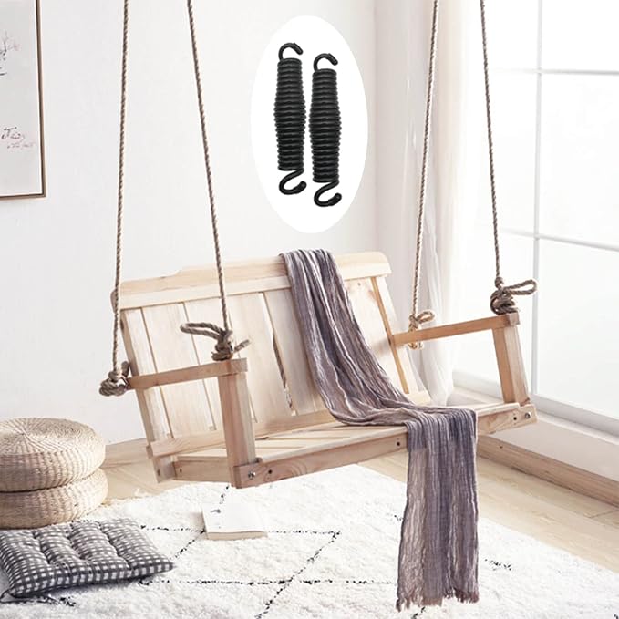 Hammock Chair Porch Swing Springs - Pack of 2 Black Spring 1600Lbs Heavy Duty Hanger Ceiling Mount Spring(Pack of 2)
