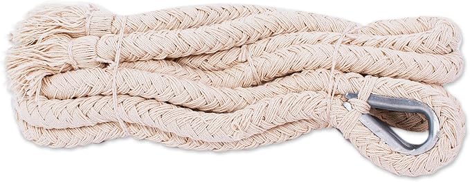 NOVICA Beige Gray White Striped Cotton Hand Woven Mayan Rope 2 Person XL Hammock with Hanging Accessories, 'Midnight Riviera' (Double)