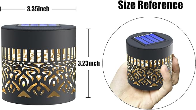 Hapjoy Solar Fence Lights 4 Pack Solar Deck Lamps Outdoor Decorations Powered Step Lights Wall Waterproof LED Warm Decorative Lighting for Garden (Butterfly-Star, 4)