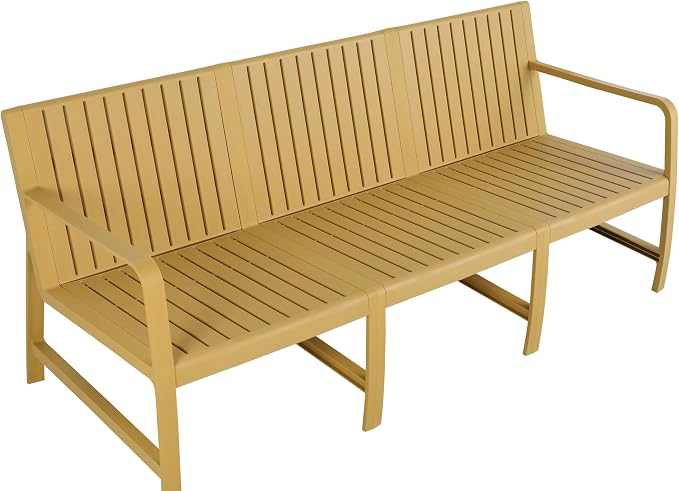 KEIKI 5 PC Outdoor Indoor 3-Seater Sofa,2 Chairs and 2 Coffee Tables PP Furniture Conversation Set Easy Assembly for Patio